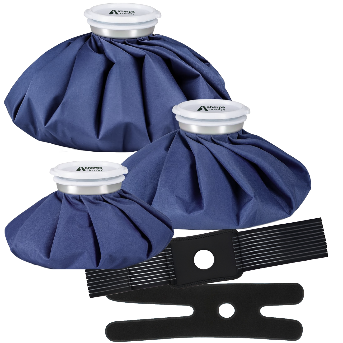 Therapy Hot & Cold Water Bags - 3 Bags & 2 Straps